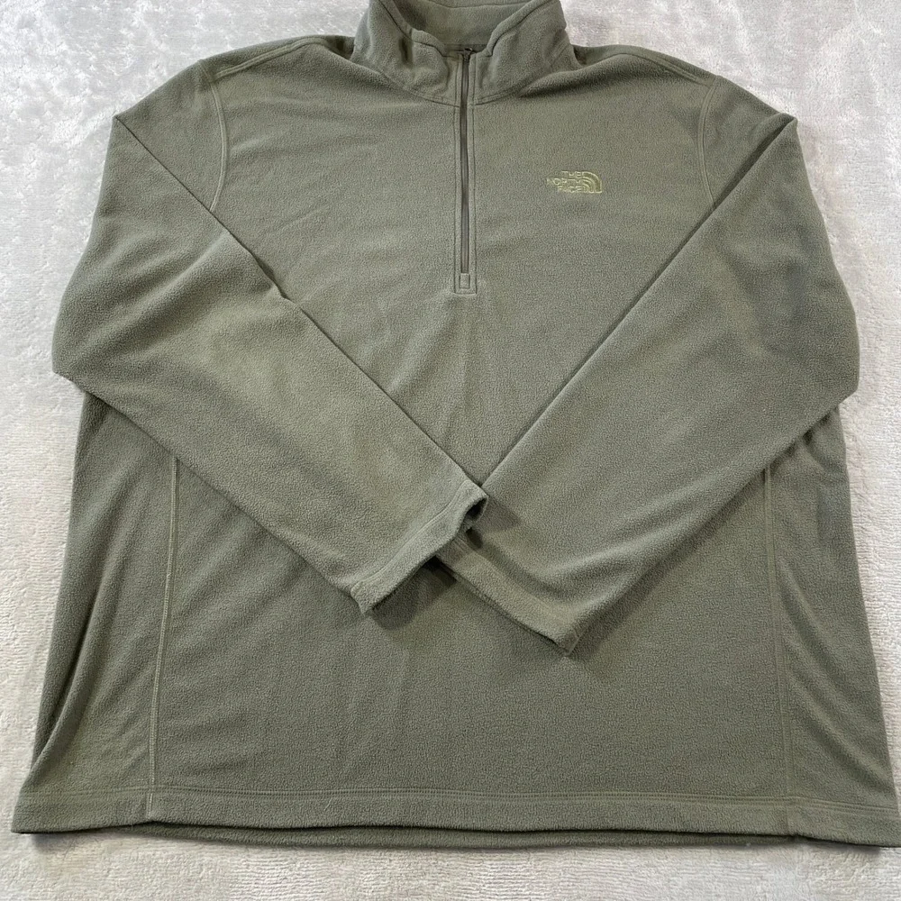 The North Face Glacier 1/4 Zip Fleece Pullover Mens XXL Green Outdoor School